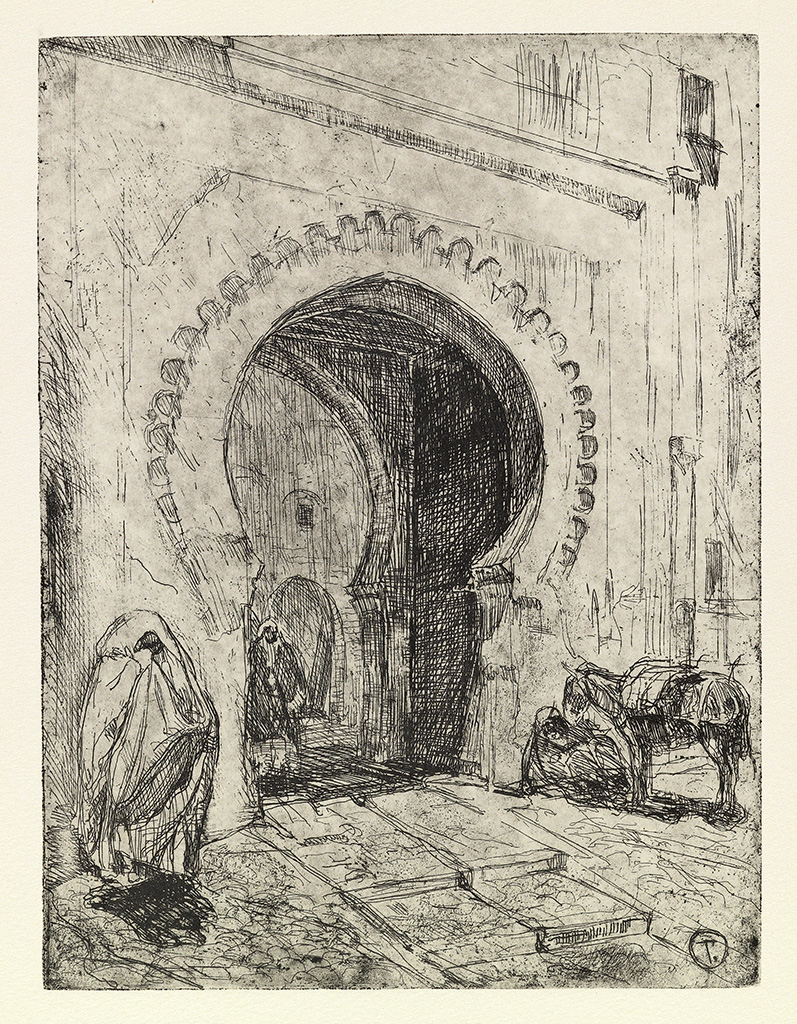HENRY OSSAWA TANNER (1859 - 1937) Gate in Tangier.